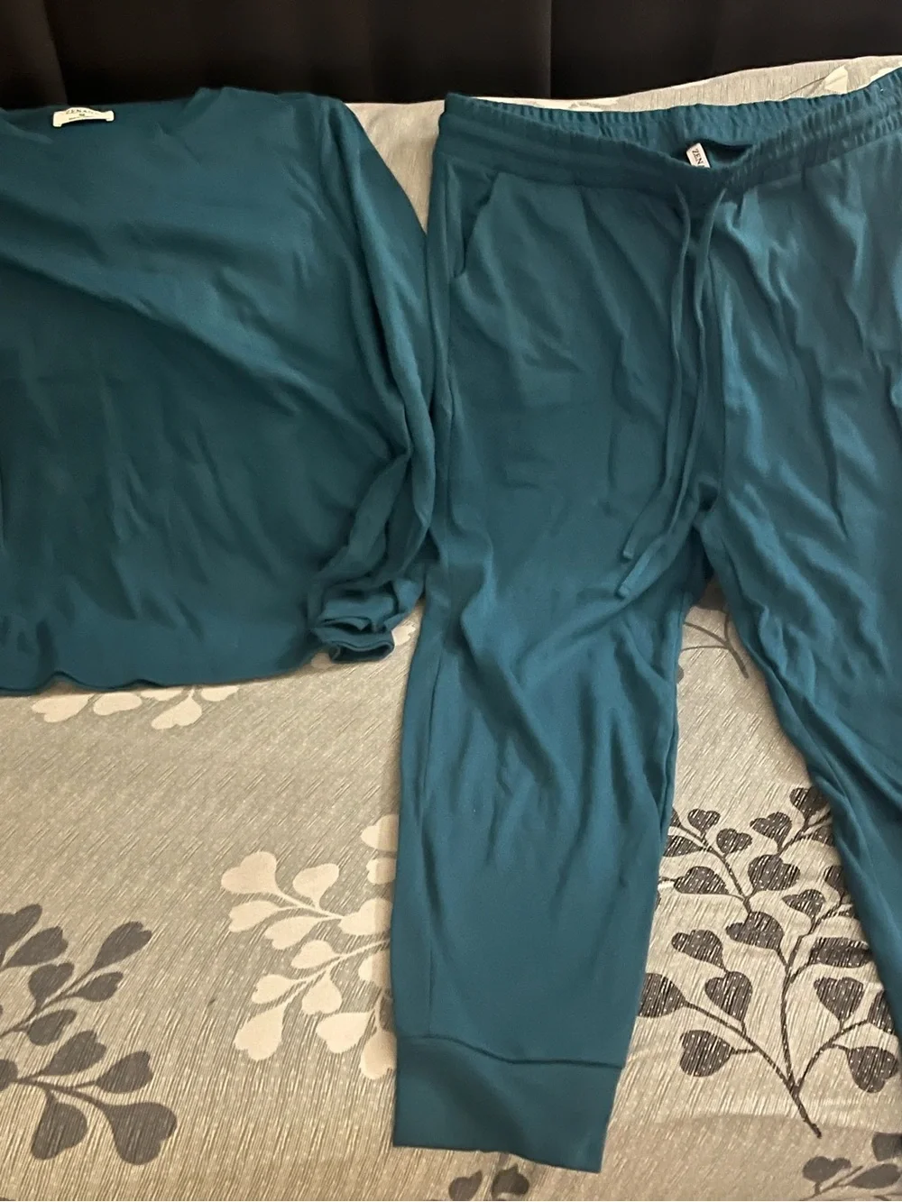 Zenana Outfitters Teal Long-Sleeve Lounge Set